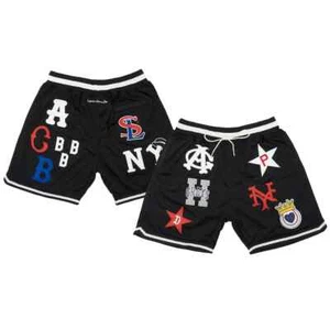 Pantalones Cortos de Béisbol Liga Negra Pequeños Réplica Malla Negros Cordón Anillos y Coronas - Imagen 1 de 10