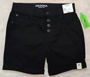 Pantalones Cortos Arizona Jean Co Para Mujer Talla 12 Regular Negro Midi Nuevos con Etiquetas - Imagen 1 de 5
