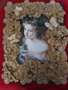 Original Wandbild, Fee Leinwand. Handarbeit, Schmetterlinge und Trockenhortensien. - Bild 1 von 5