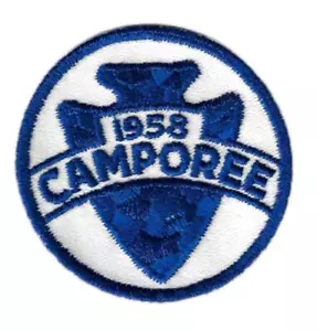 1958 Camporee BSA Patch BL Bdr. (GLUE ON THE BACK) [PW879] - Picture 1 of 1