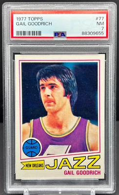 1977 Topps Basketball Gail Goodrich PSA 7 NM New Orleans Jazz Card #77    cc23 - Image 1 of 3