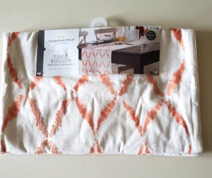 Threshold Beige and Orange Embroidered Table Runner 14x72 - NIP - Picture 1 of 6