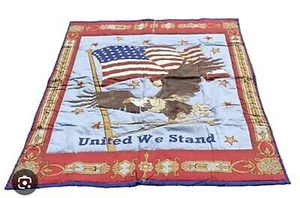 United We Stand Throw American Flag Eagle USA 50x68" New - Picture 1 of 3