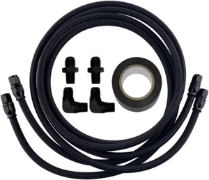 ⭐SS Braided Transmission Cool Hoses Lines Kit For Chevy Ford TH350 700R4 TH400 - Picture 1 of 10