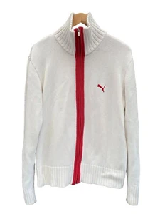 Puma Herren Weiß Reißverschluss Strick Cardigan Pullover Outdoor Oberbekleidung Größe L - Bild 1 von 10