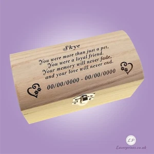 Ataúd de cremación conmemorativo para perro gato urna de madera para soporte de cenizas de recuerdo de mascotas - Imagen 1 de 7