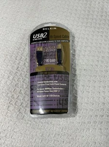 Belkin USB 2 Gold Series A Plug/B Plug 10’/3m Device Hi-Speed Cable NEW - Picture 1 of 6
