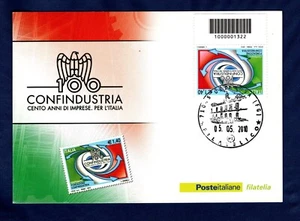 ITALIA 2010 CARTOLINA MAXIMUM CONFINDUSTRIA CON CODICE A BARRE - Imagen 1 de 2