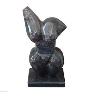 Woman Bust Sculpture BOTERO In Black Marble H 60Cm - Picture 1 of 1