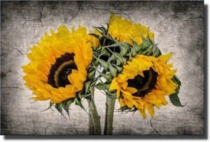 Vase of Sunflowers Painting Picture by Monet on Stretched Canvas, Wall Art Décor - Picture 1 of 5