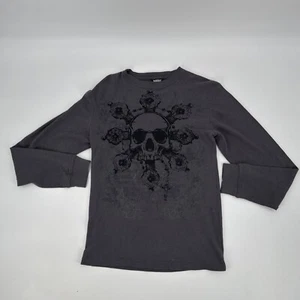 Y2K MMA Elite Gofre Térmico L/S Jui-Jitsu Gris Calavera Cruz Talla M Gráfico de 2 Caras - Imagen 1 de 13