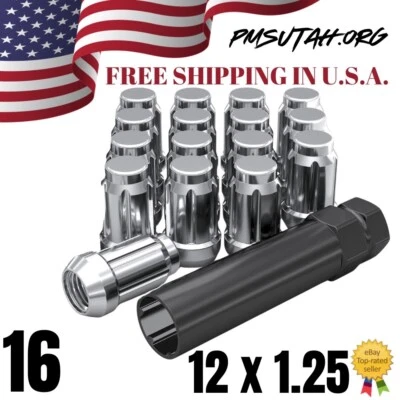 16 Spline Lug Nuts 2018-2023 Kawasaki Mule Pro-FXR 820 2015-2023 Pro-FXT Chrome  - Image 1 of 4