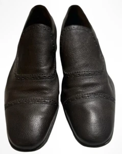 EBALLY 1851 Men Dark Brown Leather "Danube" Slip-on Cap Toe Loafers Shoes 11 - Picture 1 of 9