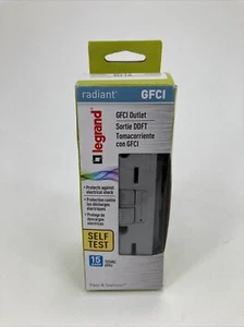 Legrand GFCI Presa Autotest 15 Amp 125VAC 60Hz Grigio 1597GRYCCD12 - Foto 1 di 5