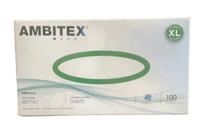 AMBITEX 100 Nitrile Powder Free Exam Gloves X-Large Blue Safe For Food Contact. - Picture 1 of 1
