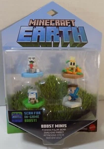 Minecraft Earth Boost Minis Paquete de 4: Oso Polar Conejo Steve Wolf -- Sellado - Imagen 1 de 6
