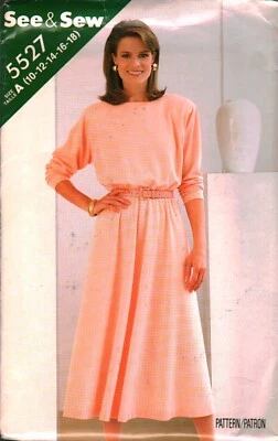 5527 Vintage Butterick SEWING Pattern Misses Dress See & Sew Casual UNCUT OOP 18 - Image 1 of 2
