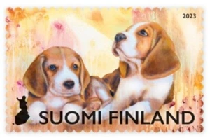 Dog Puppies Cute Beagles Puppies Forever Stamp Finland Mint MNH 2023 - Picture 1 of 1