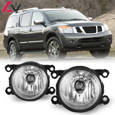 Par de luces antiniebla de parachoques transparentes izquierda+derecha L+R para Nissan Armada 2008-2015 Foto 1 de 4