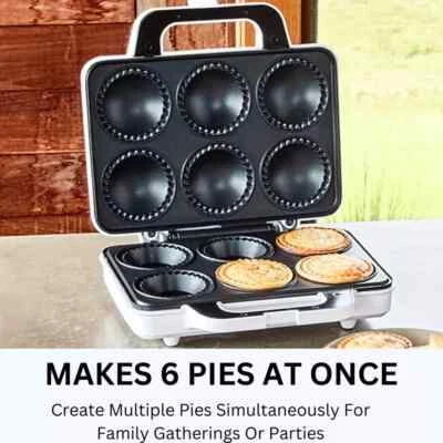 Electric Pie Maker 6 Pies Machine Non Stick Tarts Quiches Meat Apple Cooker - image 1 of 4
