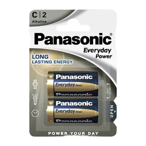 Official Panasonic Alkaline Power C Type Battery Cell Genuine 2Pack Long Lasting - Picture 1 of 5