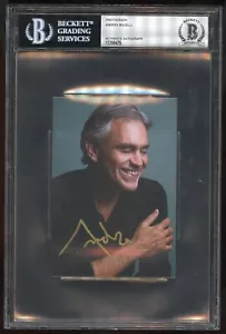 Andrea Bocelli signed autograph auto 3.5x5 cut Italian Tenor BAS Slabbed - Picture 1 of 2