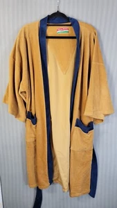 Vintage Roman Holiday By Weldon Mens Robe One Size gold and blue mad men - Picture 1 of 8
