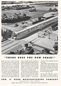 1936 Budd: There Goes the New Train Vintage Print Ad - Picture 1 of 1