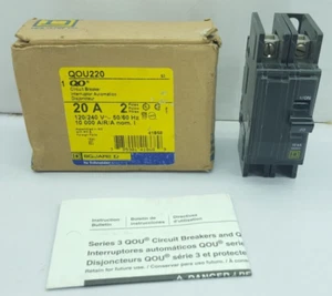 INTERRUPTOR DE CIRCUITO EN MINIATURA SQUARE D QOU220 120/240V 20A - Imagen 1 de 18