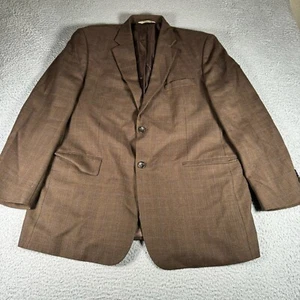 Pronto Uomo Suit Sport Coat Blazer Mens 44 Brown Business 100 Wool Two Button - Picture 1 of 9
