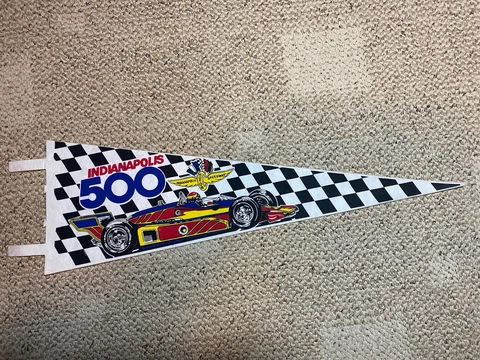 1980's Vintage Souvenir Indianapolis 500 Pennant IMS Indy Motor Speedway Indy Cover