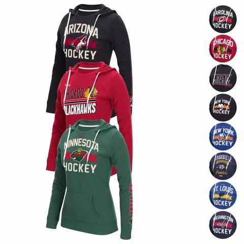 NHL Reebok Team Logo Pullover Crewdie Hoodie Collection Women's Cover