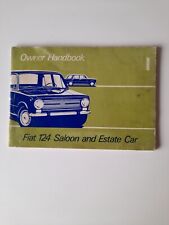 Fiat 124 Saloon and Estate car owner handbook. Book.