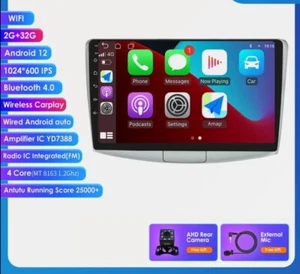 RADIO 2 DIN ANDROID PER VOLKSWAGEN PASSAT B6 B7 CC NAVI USB Wi-Fi CARPLAY CAMERA - Foto 1 di 8
