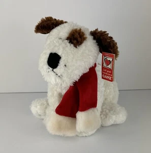 Ganz 10 Zoll Plüsch Hund Sparkie HX10729 weiß & braun mit rotem Weihnachtsschal - Bild 1 von 8