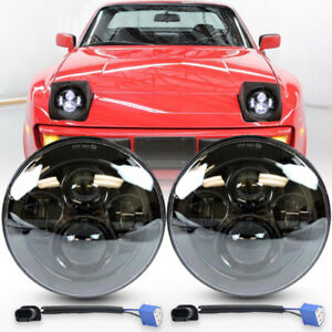 2x DOT 7'' Inch Round LED Headlights Hi/Lo Beam For 90-97 Mazda Miata MX5 MX-5