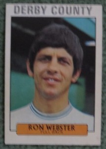 A&BC FOOTBALL CARD 1971 PURPLE BACK series 2 #176 DERBY COUNTY RON WEBSTER VGC