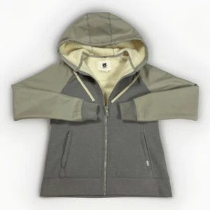 BURTON Size Medium Hoodie Sherpa Lined Full Zip Gray Sweater Fuzzy Thick Pockets - Picture 1 of 15