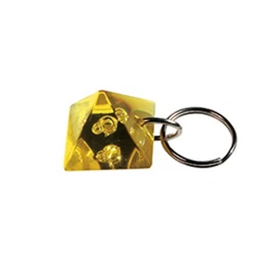 Gadget portachiavi porta chiave in plastica a forma PIRAMIDE GIALLO trasparente - Foto 1 di 1