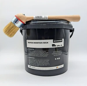 Reifen Montage Paste 5kg schwarz + Pinsel | Reifenmontagepaste Montagewax - Bild 1 von 1