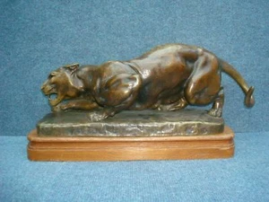 A French bronze statue of a crawling Panther Van der Kemp 1920 - Picture 1 of 11