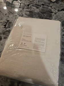 POTTERY BARN Emery Curtain 3-in-1 Poletop WHITE BLACKOUT Lining Panel 50" x 84" - Picture 1 of 9