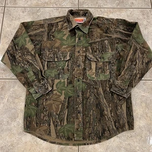 Vtg 80s 90s Mens M Winchester Trebark Camo Shirt Flannel Outdoor Hunting - Picture 1 of 8