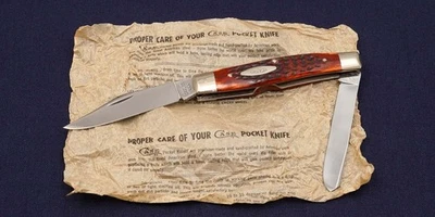 CASE 6275 SP 2-Blade Red Jigged Bone 1977 Holding Knife Unused - Image 1 of 4