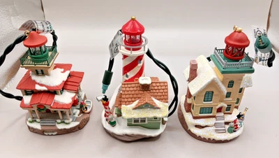 3 Hallmark Lighthouse Greetings Ornaments Magic Collectors Series 2002-2004 - Image 1 of 4