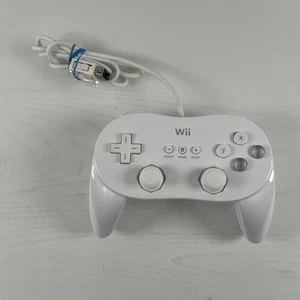 Official Nintendo Wii Pro Controller Classic White RVL-005 OEM TESTED - Picture 1 of 3