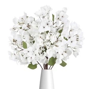 4PCS Artificial Bougainvillea Flowers 32.28" White Bougainvillea Flowers Fake... - Foto 1 di 7
