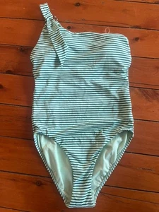 SEAFOLLY One Shoulder Stripe Onepiece Swimsuit Size 12 - Picture 1 of 3