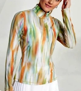 NEW XXL Women's CALIA Filtered Flora Multi Tissue Texture 1/4 Zip Pullover - Picture 1 of 7