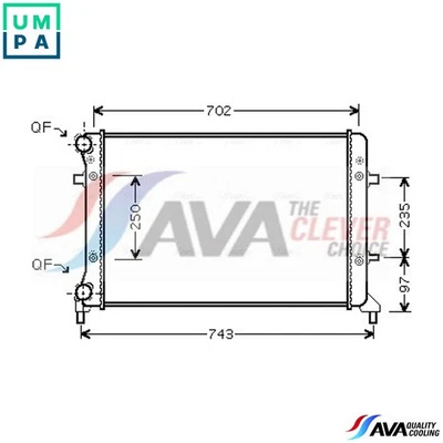 RADIATOR ENGINE COOLING VN2204 FOR SKODA OCTAVIA/II/Combi LAURA VW GOLF/PLUS - Image 1 of 4